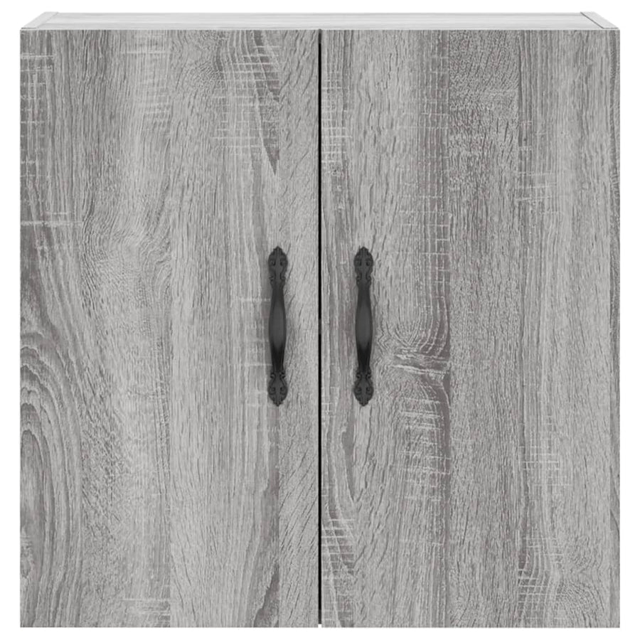 Wandkast 60X31X60 Cm Bewerkt Hout Eikenkleurig Grijs sonoma