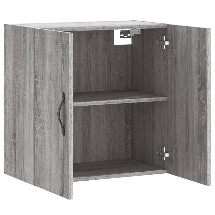Wandkast 60X31X60 Cm Bewerkt Hout Eikenkleurig Grijs sonoma
