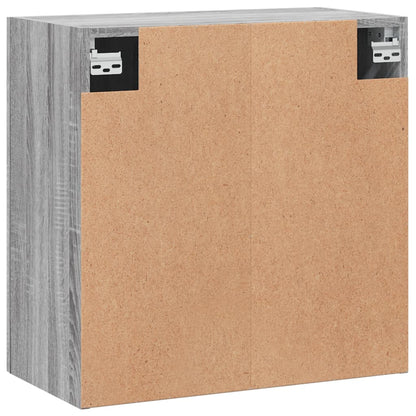 Wandkast 60X31X60 Cm Bewerkt Hout Eikenkleurig Grijs sonoma
