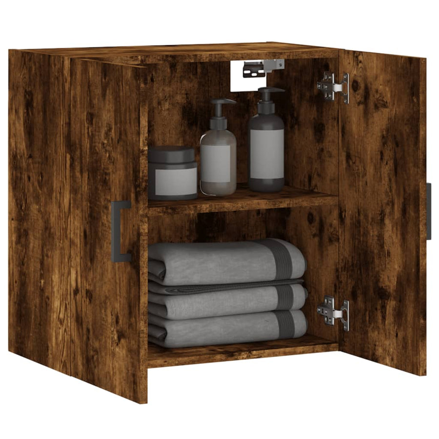 Wandkast 60X31X60 Cm Bewerkt Hout Gerookt Eikenkleurig