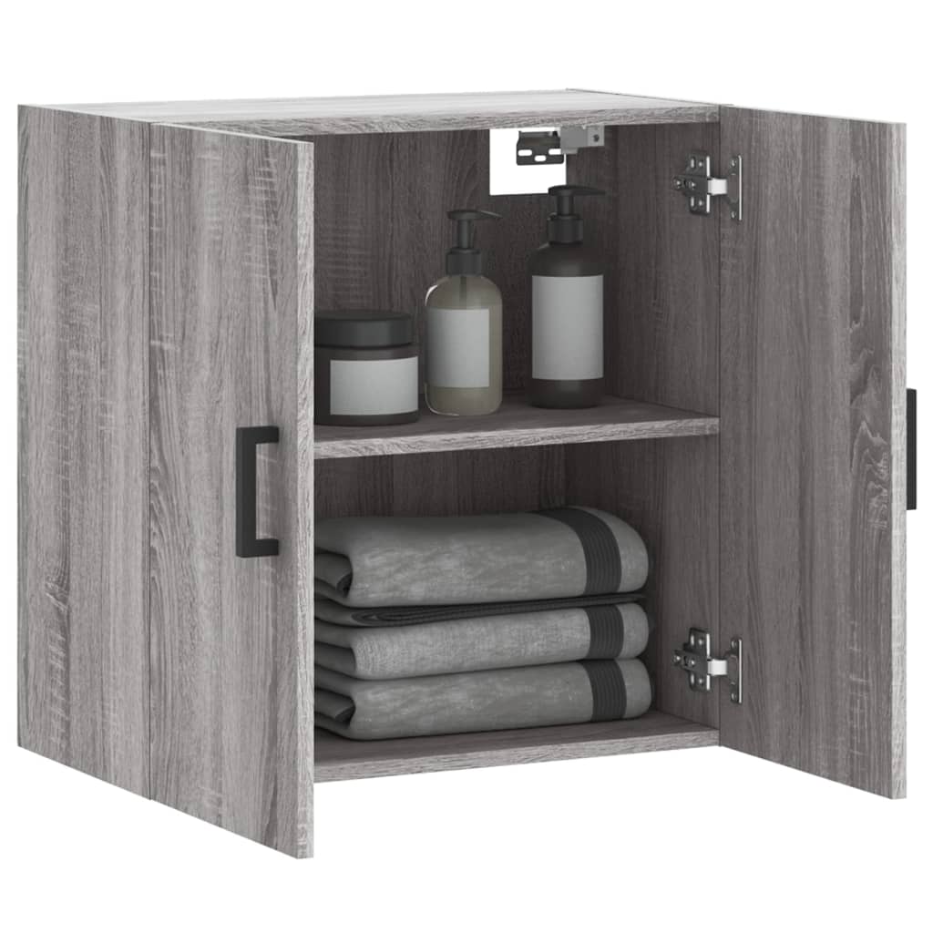 Wandkast 60X31X60 Cm Bewerkt Hout Grijs Sonoma Eikenkleurig