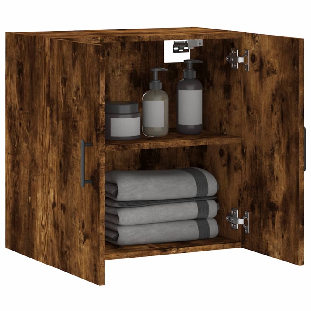 Wandkast 60X31X60 Cm Bewerkt Hout Gerookt Eikenkleurig
