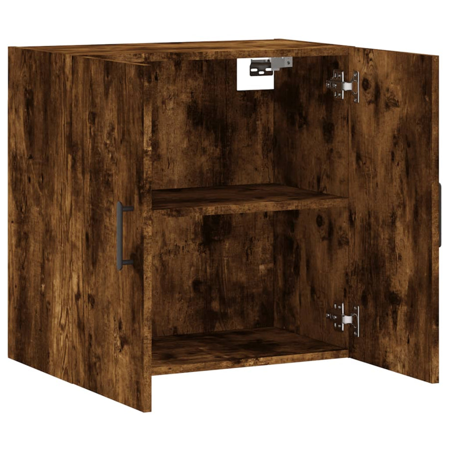Wandkast 60X31X60 Cm Bewerkt Hout Gerookt Eikenkleurig