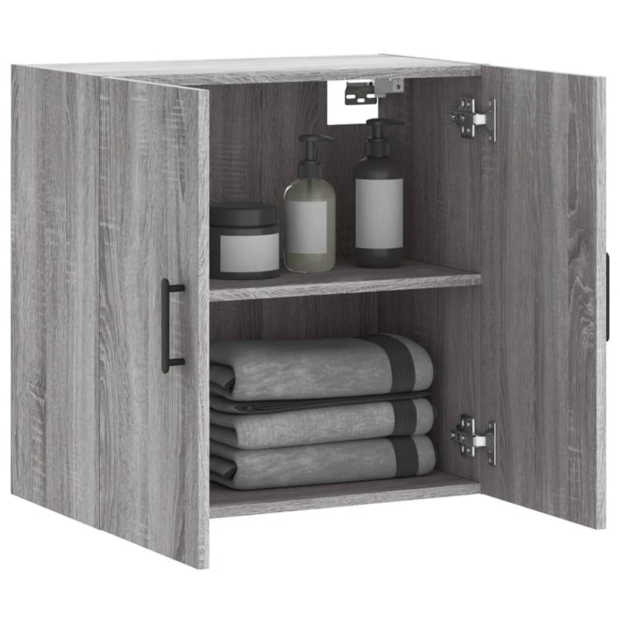 Wandkast 60X31X60 Cm Bewerkt Hout Grijs Sonoma Eikenkleurig