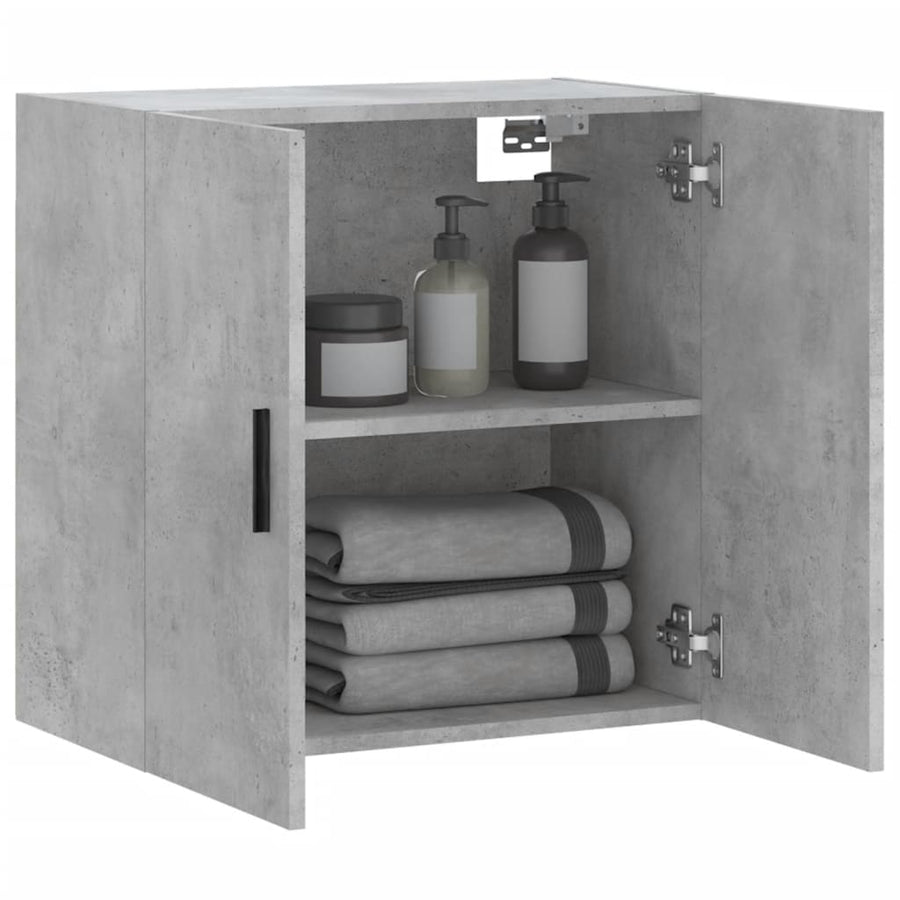 Wandkast 60X31X60 Cm Bewerkt Hout Betongrijs
