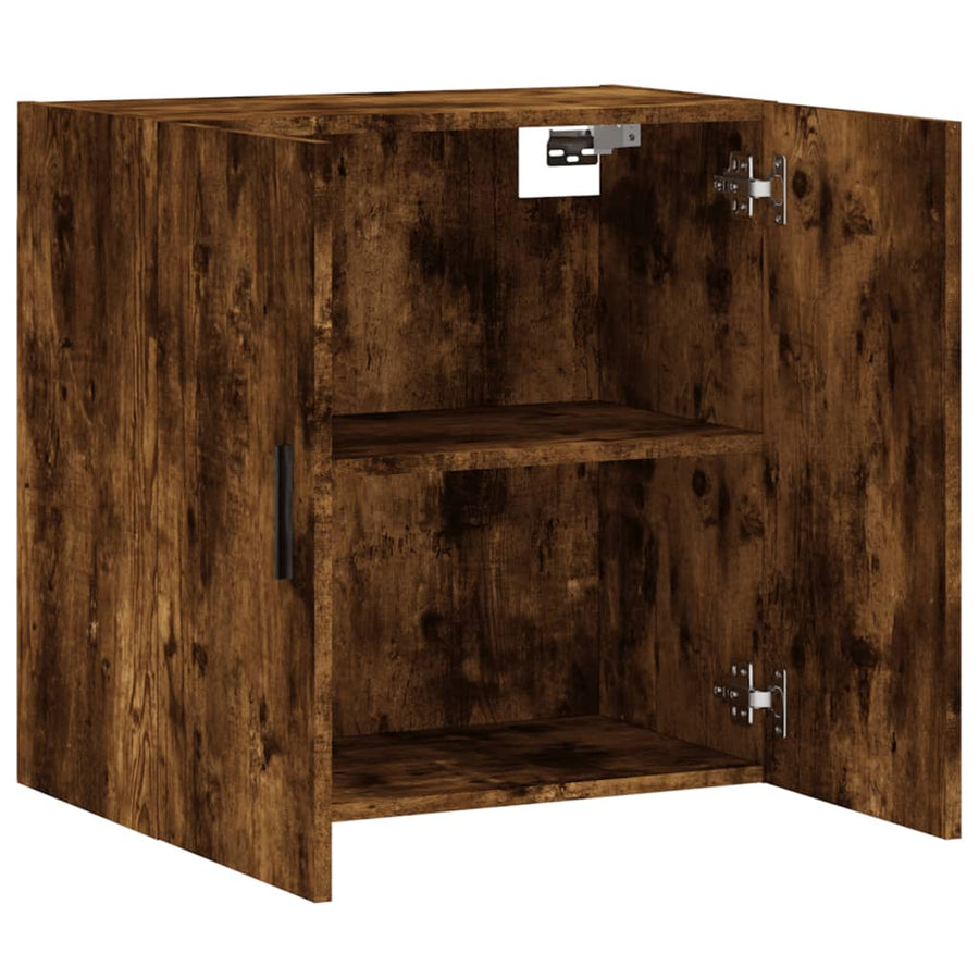 Wandkast 60X31X60 Cm Bewerkt Hout Gerookt Eikenkleurig