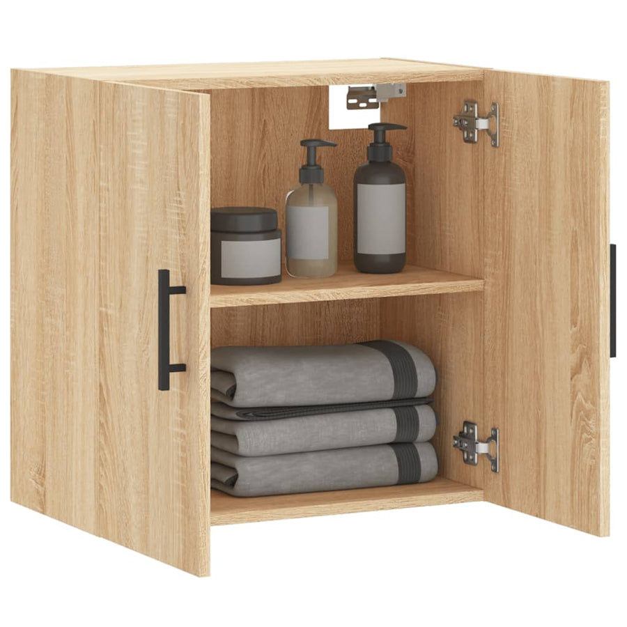 Wandkast 60X31X60 Cm Bewerkt Hout Kleurig Sonoma eiken