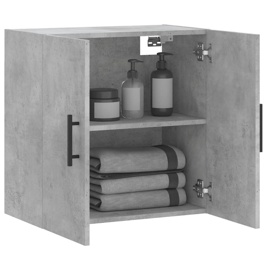 Wandkast 60X31X60 Cm Bewerkt Hout Betongrijs