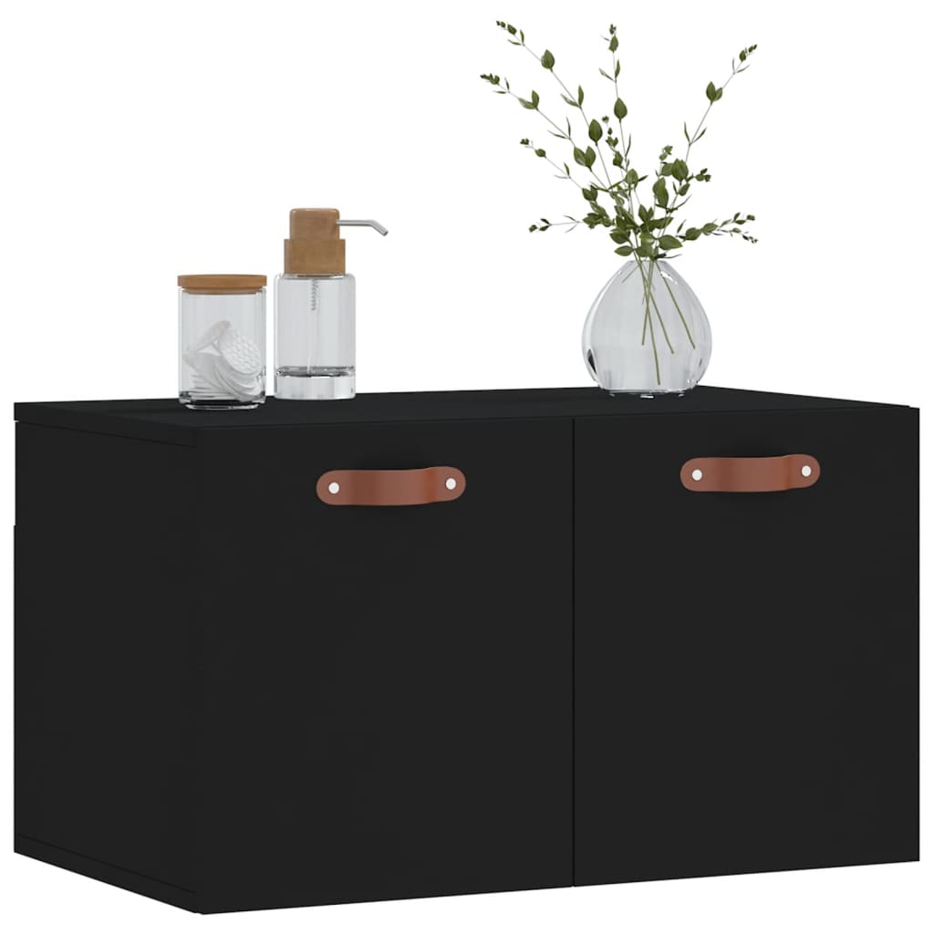 Wandkast 60X36,5X35 Cm Bewerkt Hout Zwart