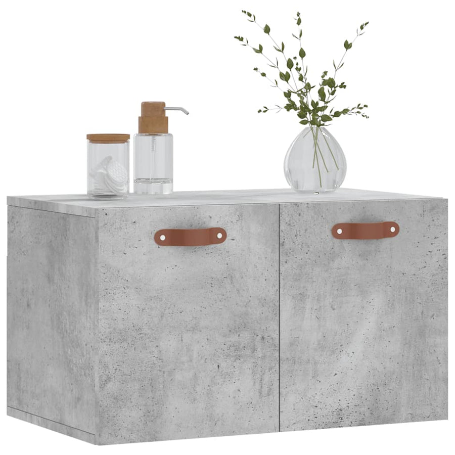 Wandkast 60X36,5X35 Cm Bewerkt Hout Betongrijs