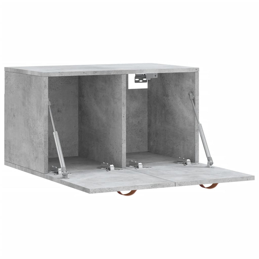 Wandkast 60X36,5X35 Cm Bewerkt Hout Betongrijs