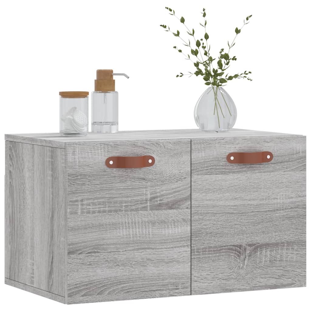 Wandkast 60X36,5X35 Cm Bewerkt Hout Grijs Sonoma Eikenkleurig