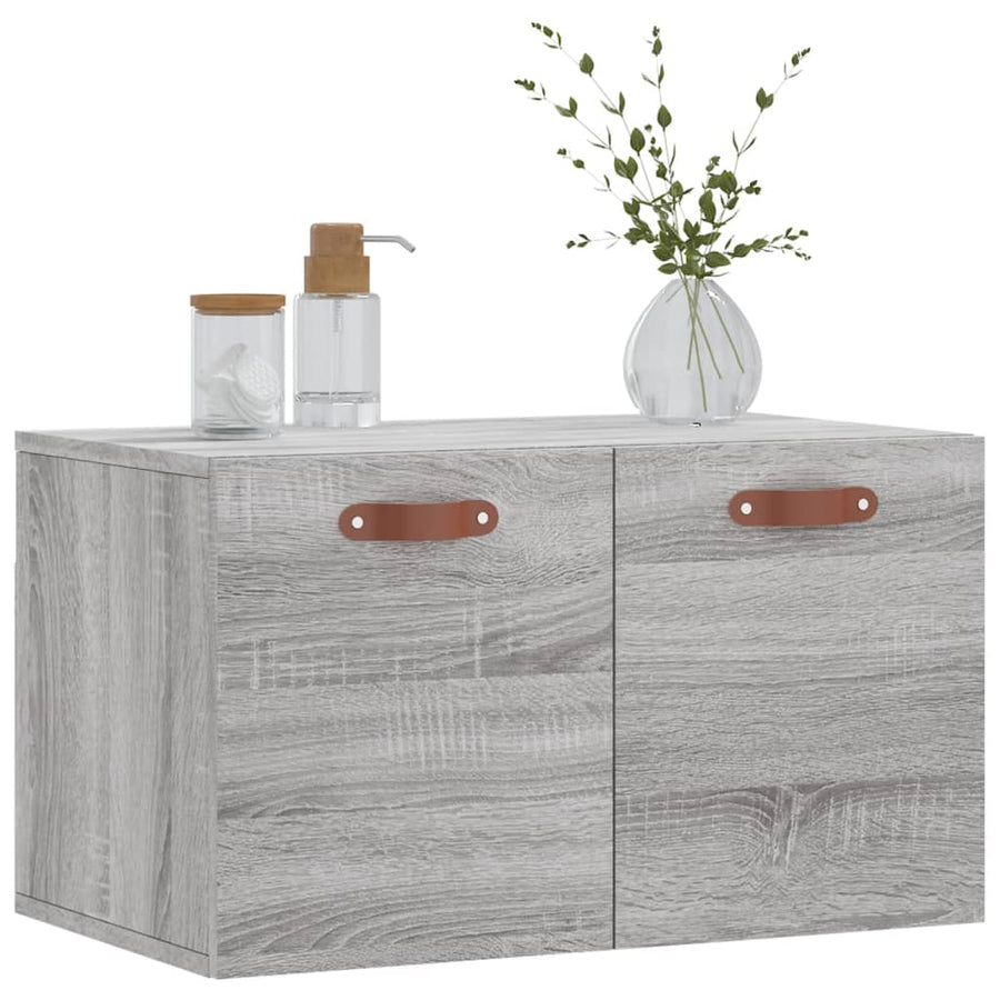Wandkast 60X36,5X35 Cm Bewerkt Hout Grijs Sonoma Eikenkleurig