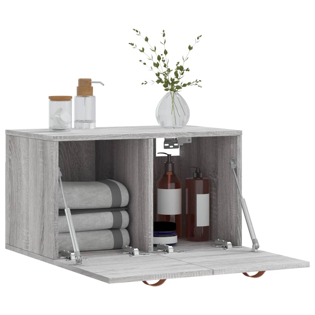 Wandkast 60X36,5X35 Cm Bewerkt Hout Grijs Sonoma Eikenkleurig