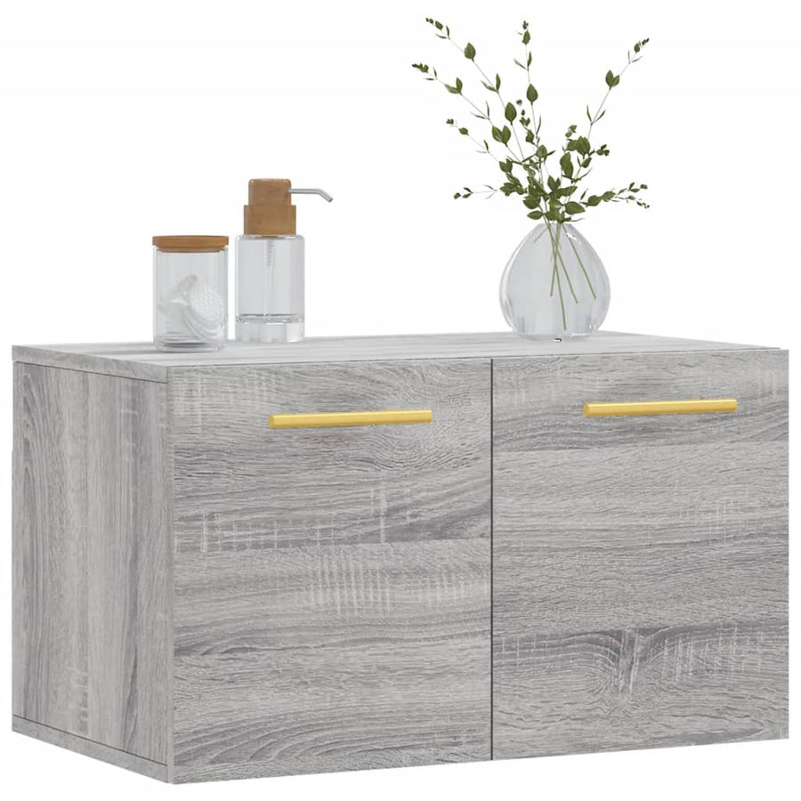 Wandkast 60X36,5X35 Cm Bewerkt Hout Grijs Sonoma Eikenkleurig