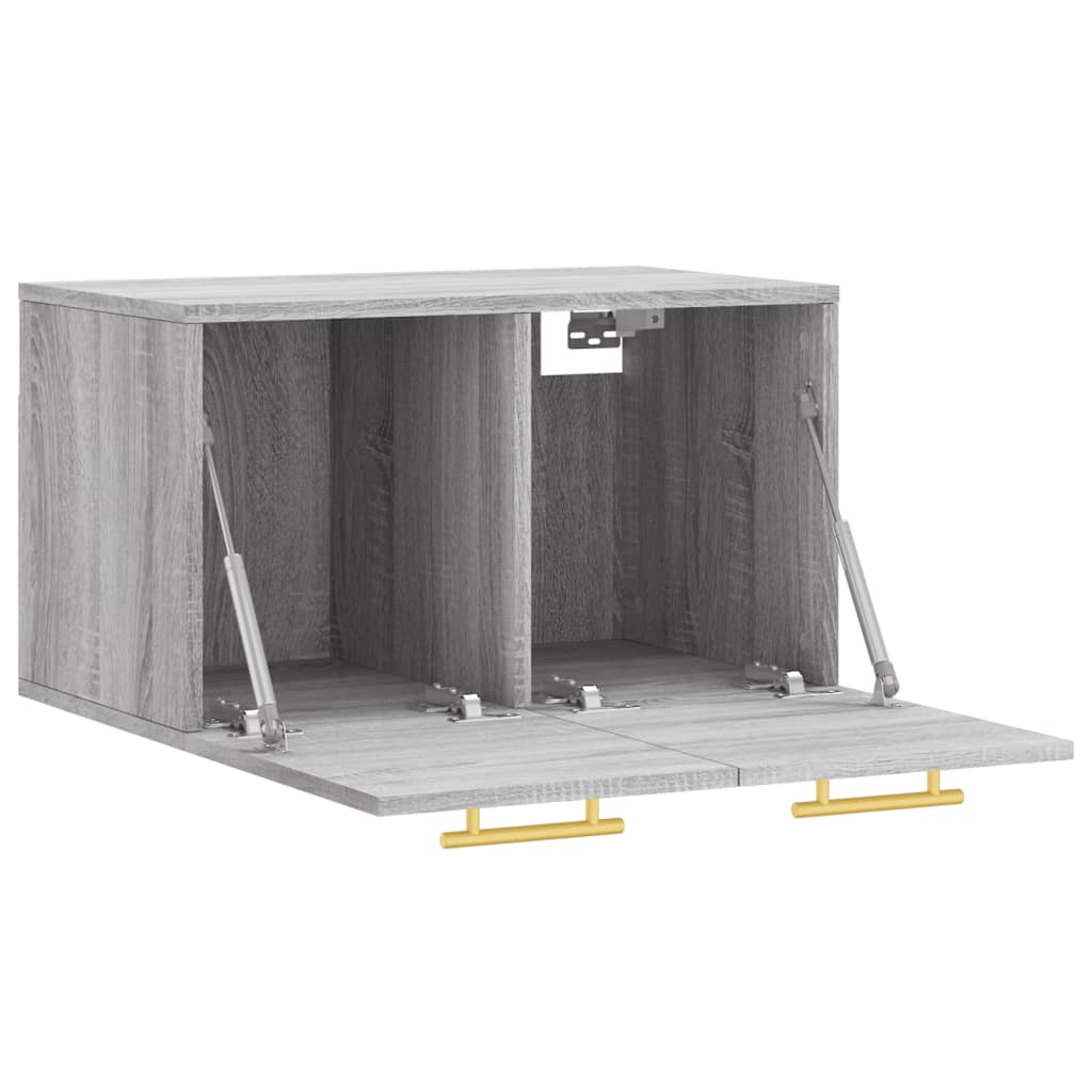 Wandkast 60X36,5X35 Cm Bewerkt Hout Grijs Sonoma Eikenkleurig