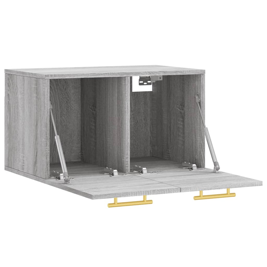 Wandkast 60X36,5X35 Cm Bewerkt Hout Grijs Sonoma Eikenkleurig