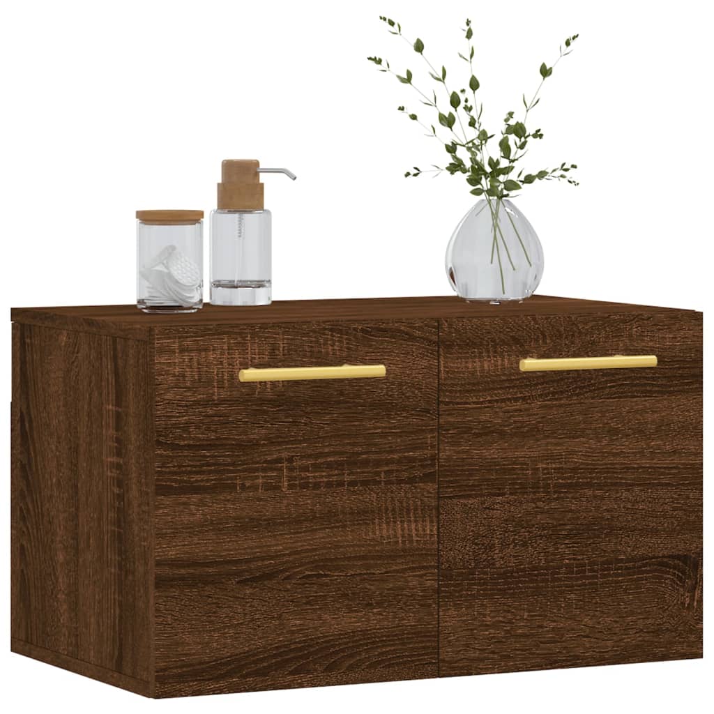 Wandkast 60X36,5X35 Cm Bewerkt Hout Bruin Eikenkleur