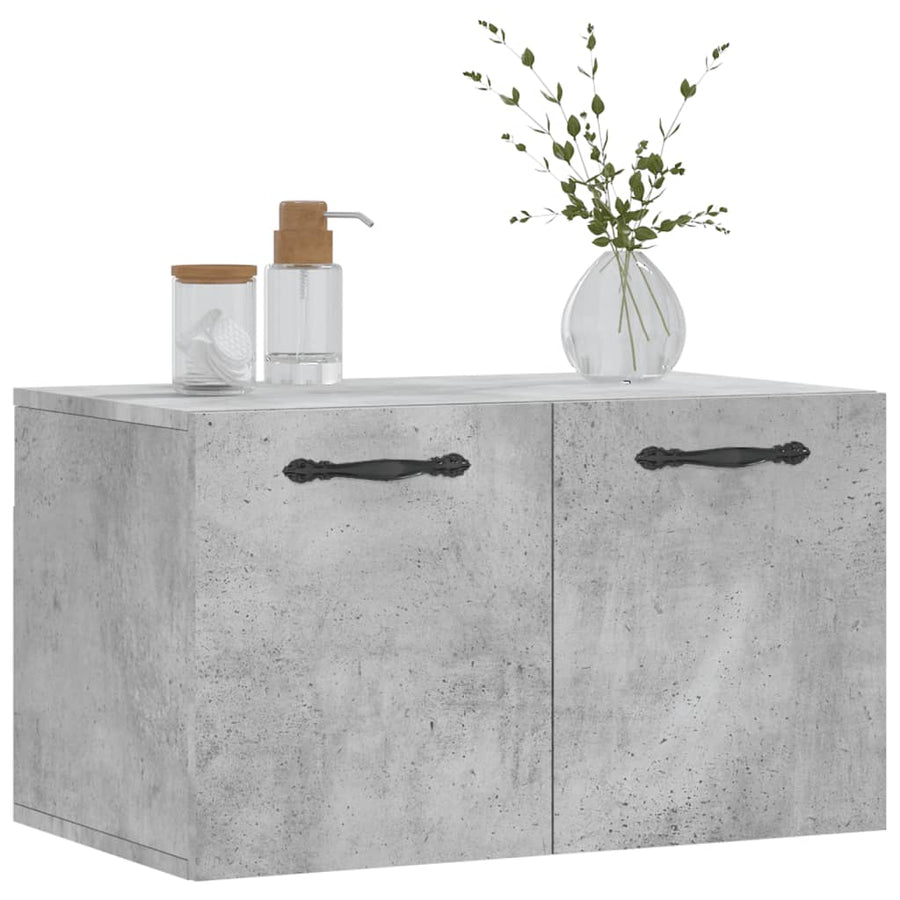 Wandkast 60X36,5X35 Cm Bewerkt Hout Betongrijs