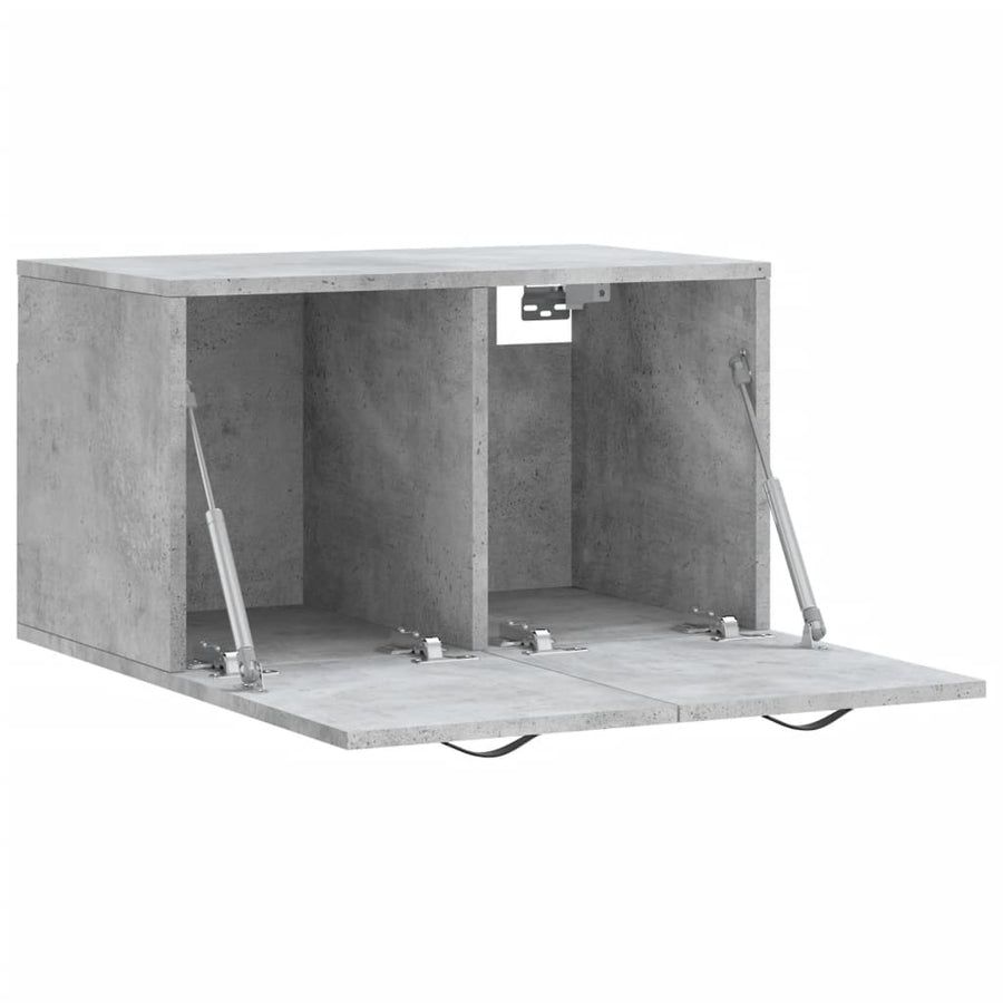 Wandkast 60X36,5X35 Cm Bewerkt Hout Betongrijs