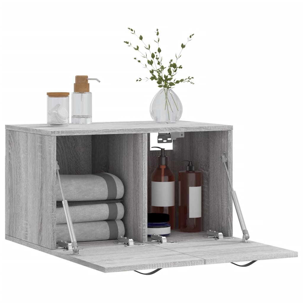 Wandkast 60x36,5x35 cm bewerkt hout grijs sonoma eikenkleurig