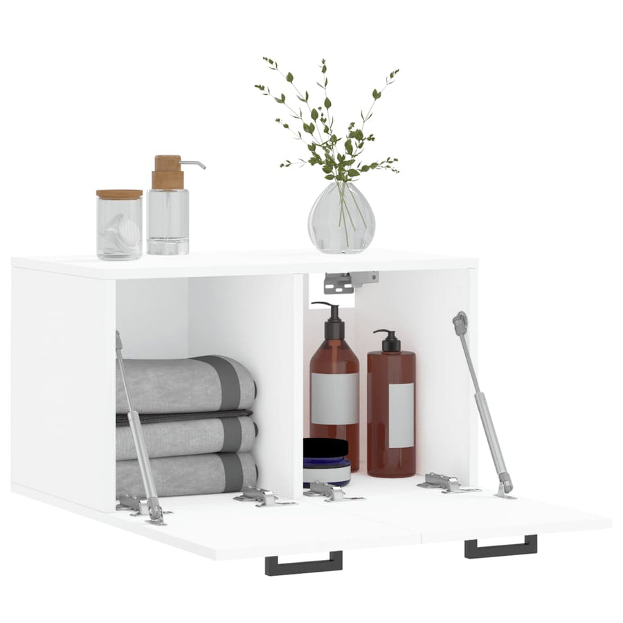 Wandkast 60X36,5X35 Cm Bewerkt Hout 60 x 36.5 x 35 cm Wit