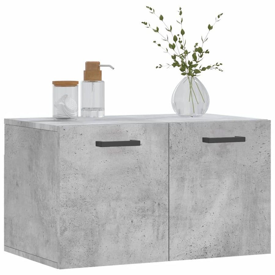 Wandkast 60X36,5X35 Cm Bewerkt Hout Betongrijs