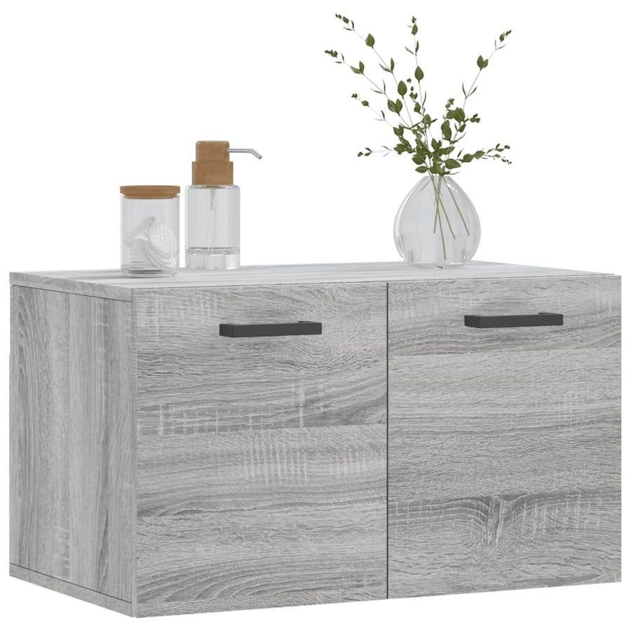 Wandkast 60X36,5X35 Cm Bewerkt Hout Grijs Sonoma Eikenkleurig