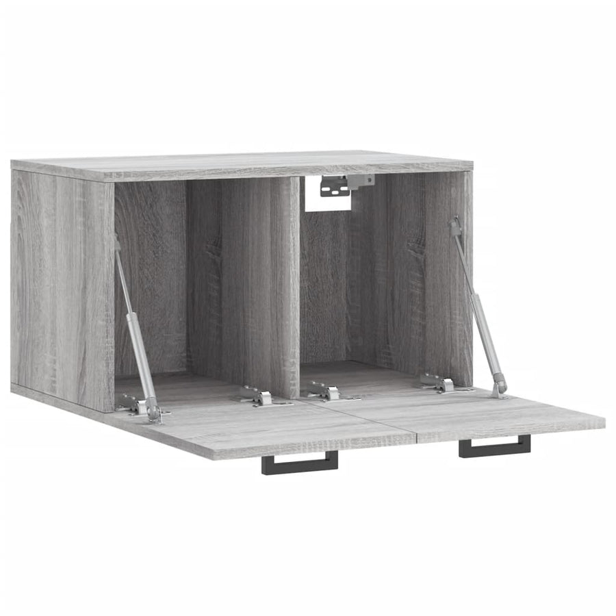 Wandkast 60X36,5X35 Cm Bewerkt Hout Grijs Sonoma Eikenkleurig