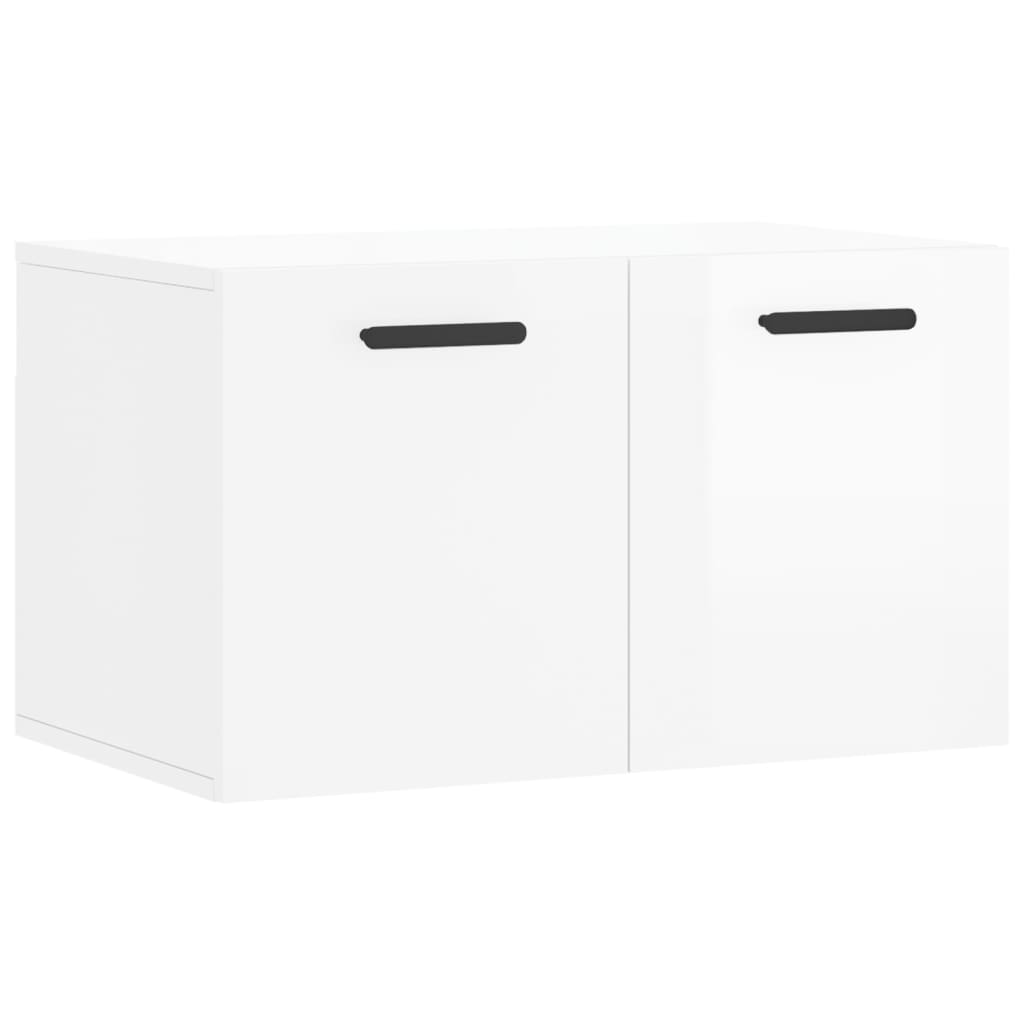 Wandkast 60X36,5X35 Cm Bewerkt Hout Hoogglans Wit