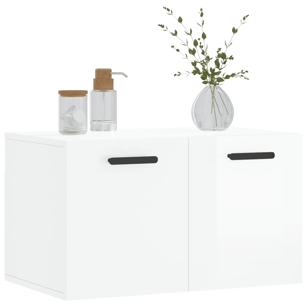 Wandkast 60X36,5X35 Cm Bewerkt Hout Hoogglans Wit