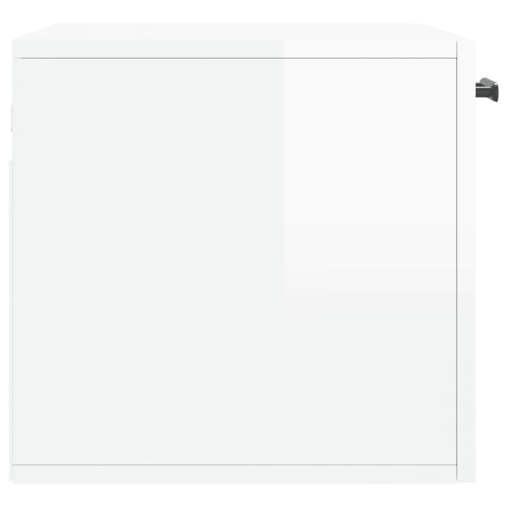 Wandkast 60X36,5X35 Cm Bewerkt Hout Hoogglans Wit