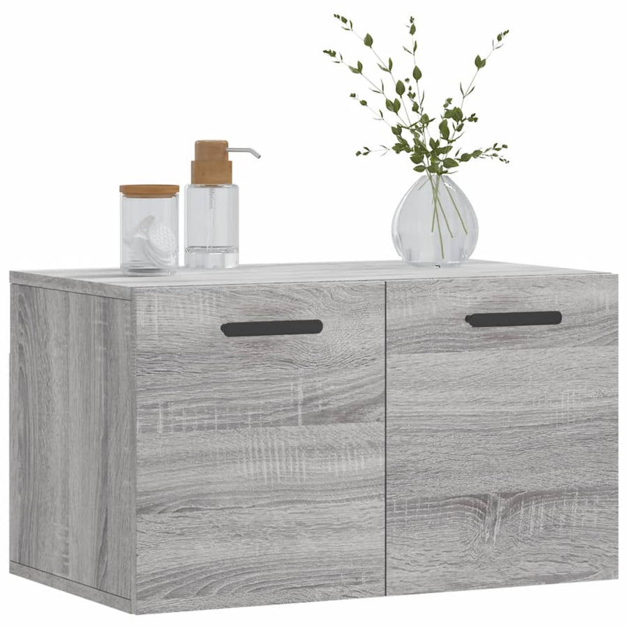 Wandkast 60X36,5X35 Cm Bewerkt Hout Grijs Sonoma Eikenkleurig