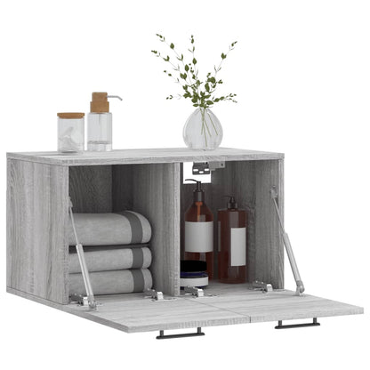 Wandkast 60X36,5X35 Cm Bewerkt Hout Grijs Sonoma Eikenkleurig
