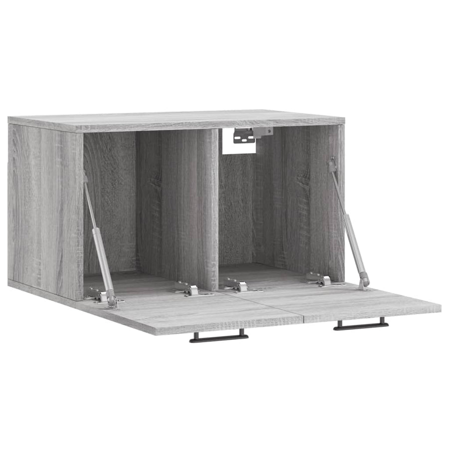 Wandkast 60X36,5X35 Cm Bewerkt Hout Grijs Sonoma Eikenkleurig