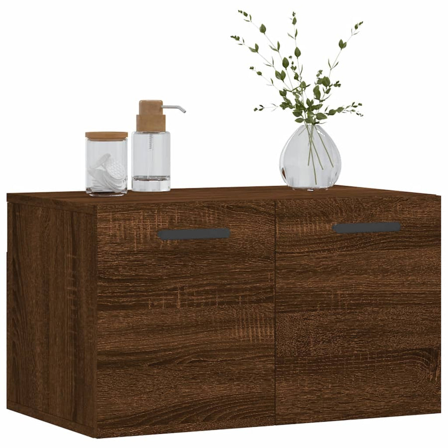 Wandkast 60X36,5X35 Cm Bewerkt Hout Bruin Eikenkleur