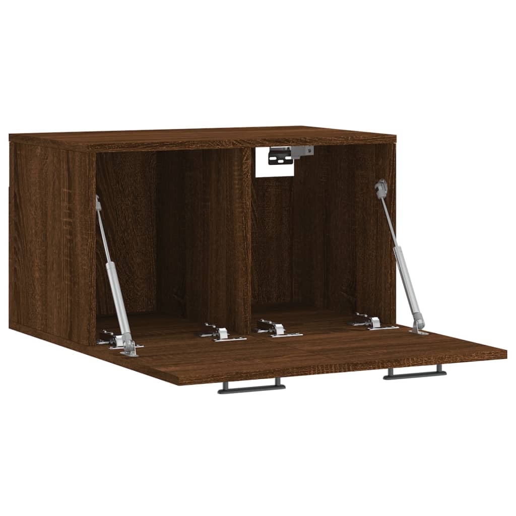 Wandkast 60X36,5X35 Cm Bewerkt Hout Bruin Eikenkleur