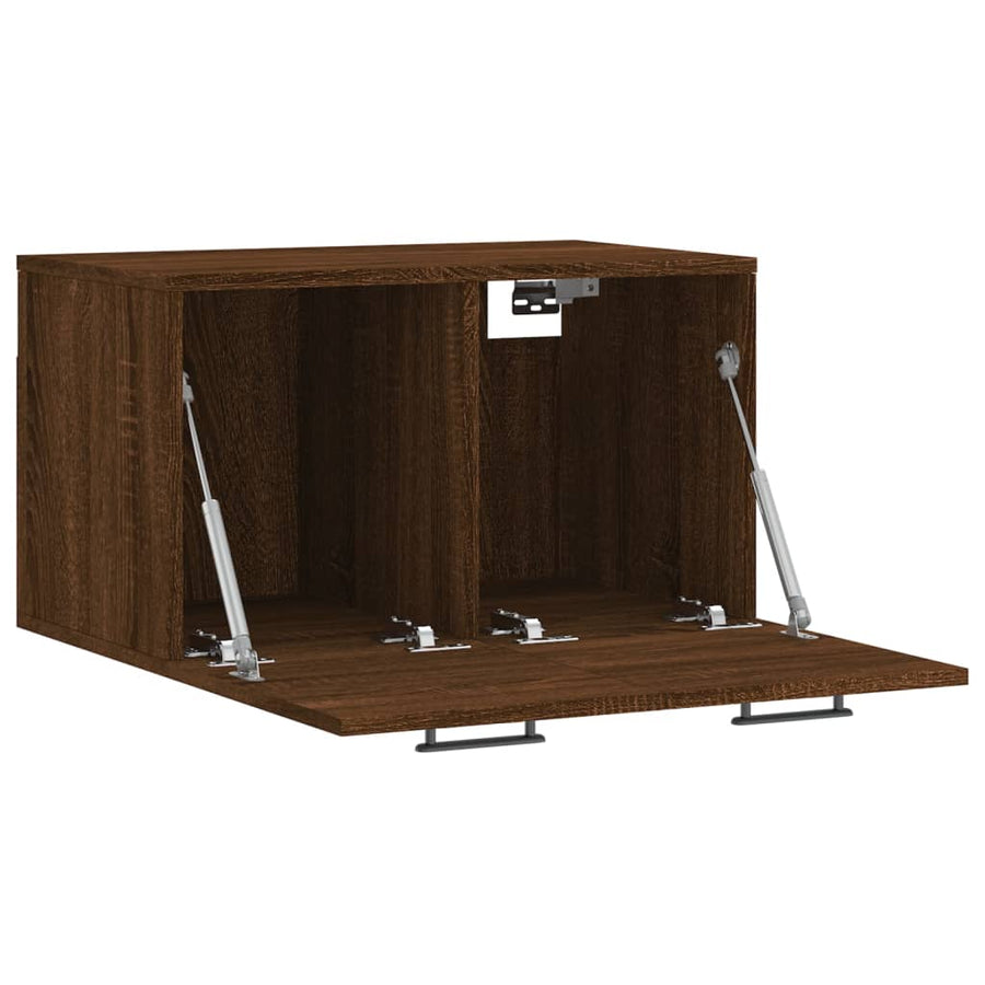 Wandkast 60X36,5X35 Cm Bewerkt Hout Bruin Eikenkleur