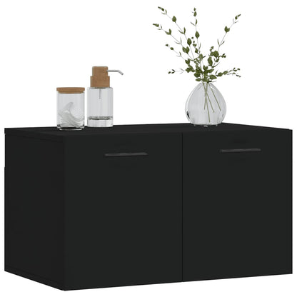 Wandkast 60X36,5X35 Cm Bewerkt Hout Zwart 60 x 36.5 x 35 cm