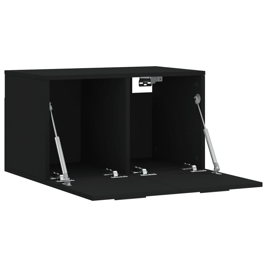 Wandkast 60x36,5x35 cm bewerkt hout zwart