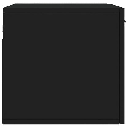 Wandkast 60X36,5X35 Cm Bewerkt Hout Zwart 60 x 36.5 x 35 cm