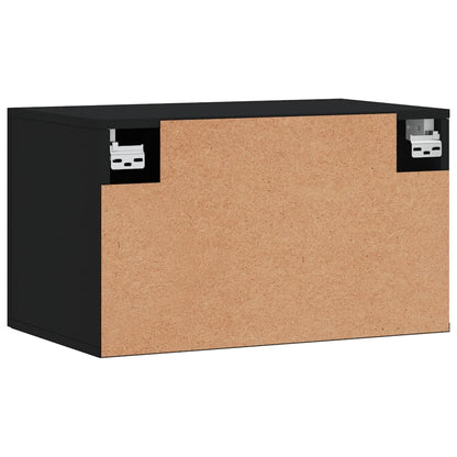 Wandkast 60X36,5X35 Cm Bewerkt Hout Zwart 60 x 36.5 x 35 cm