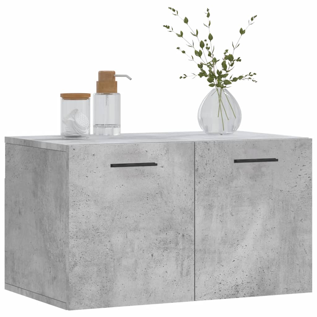 Wandkast 60X36,5X35 Cm Bewerkt Hout Betongrijs