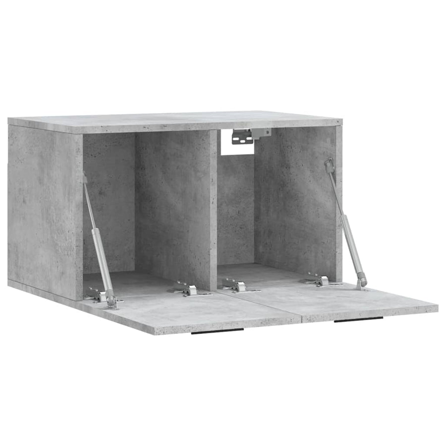 Wandkast 60X36,5X35 Cm Bewerkt Hout Betongrijs