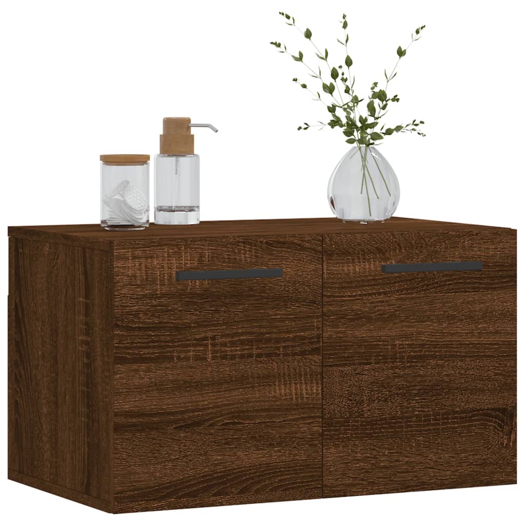 Wandkast 60X36,5X35 Cm Bewerkt Hout Bruin Eikenkleur