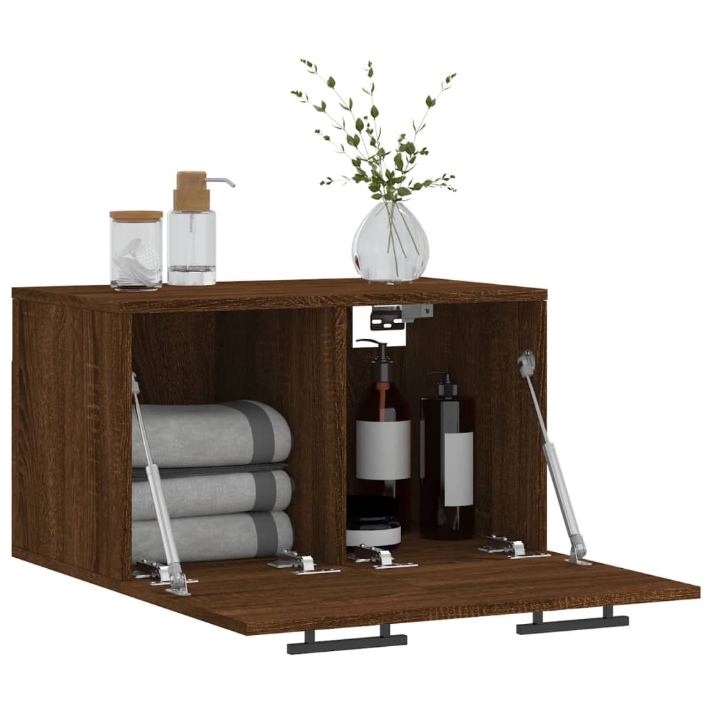 Wandkast 60X36,5X35 Cm Bewerkt Hout Bruin Eikenkleur