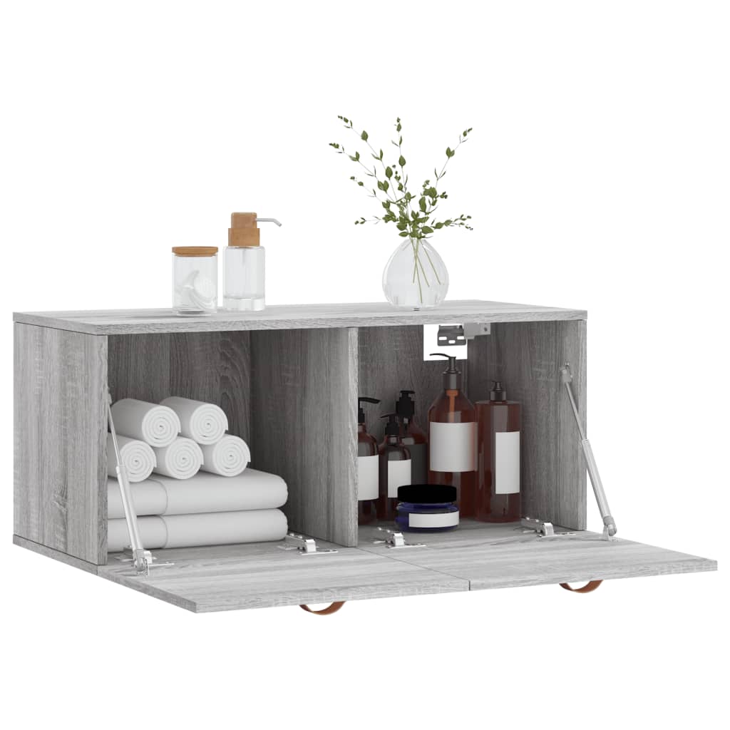 Wandkast 80x36,5x35 cm bewerkt hout grijs sonoma eikenkleurig
