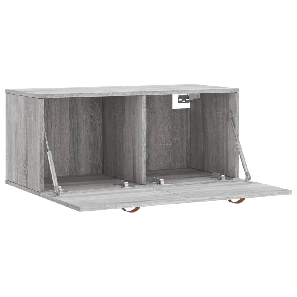 Wandkast 80x36,5x35 cm bewerkt hout grijs sonoma eikenkleurig