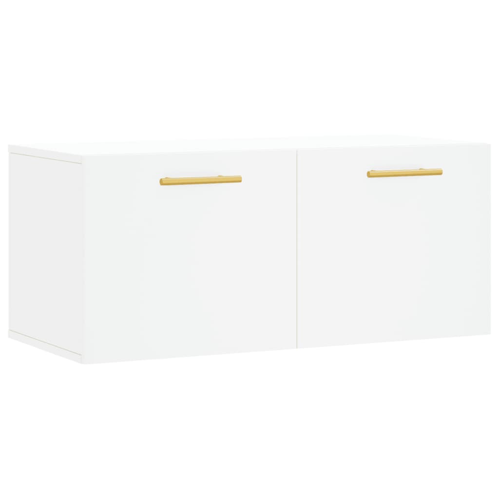 Wandkast 80X36,5X35 Cm Bewerkt Hout Wit
