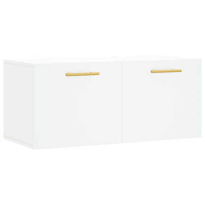 Wandkast 80X36,5X35 Cm Bewerkt Hout Wit